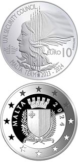 10 euro coin Malta on the United Nations Security Council | Malta 2024