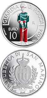 10 euro coin San Marino military and police corps: Guardia di Rocca | San Marino 2024