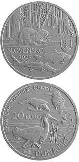 20 euro coin Dunajské luhy Protected Landscape Area | Slovakia 2025