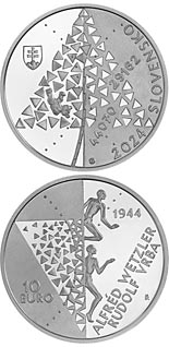 10 euro coin 80th anniversary of the Vrba-Wetzler report on the Nazi extermination camps of Auschwitz and Birkenau | Slovakia 2024