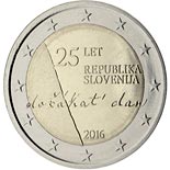2 euro coin 25th Anniversary of the Independence of the Republic of Slovenia | Slovenia 2016