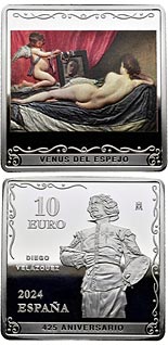 10 euro coin 425th anniversary of Diego Velázquez - Venus | Spain 2024