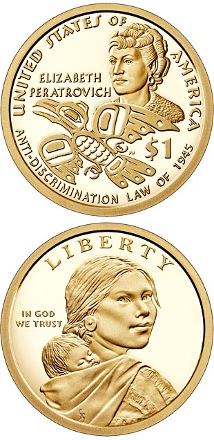 Native American Dollar Coin Program. The 1 dollar coin series from USA