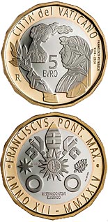 5 euro coin 650th anniversary of the death of Francesco Petrarch | Vatican City 2024